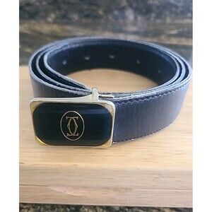 Vintage Iconic Cartier Mastline "Double C" belt & buckle 1980’s Designer Preppy